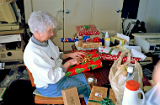 Mumma with wrapping Christmas presents  1993 03